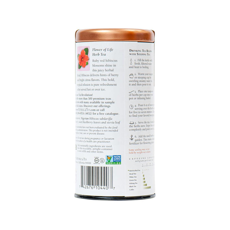 THE REPUBLIC OF TEA Natural Hibiscus Loose Herb Tea  (100g) - city&