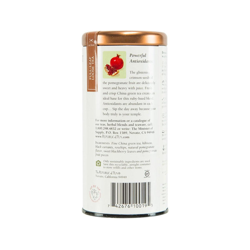 THE REPUBLIC OF TEA Pomegranate Superfruit Loose Green Tea  (100g) - city&