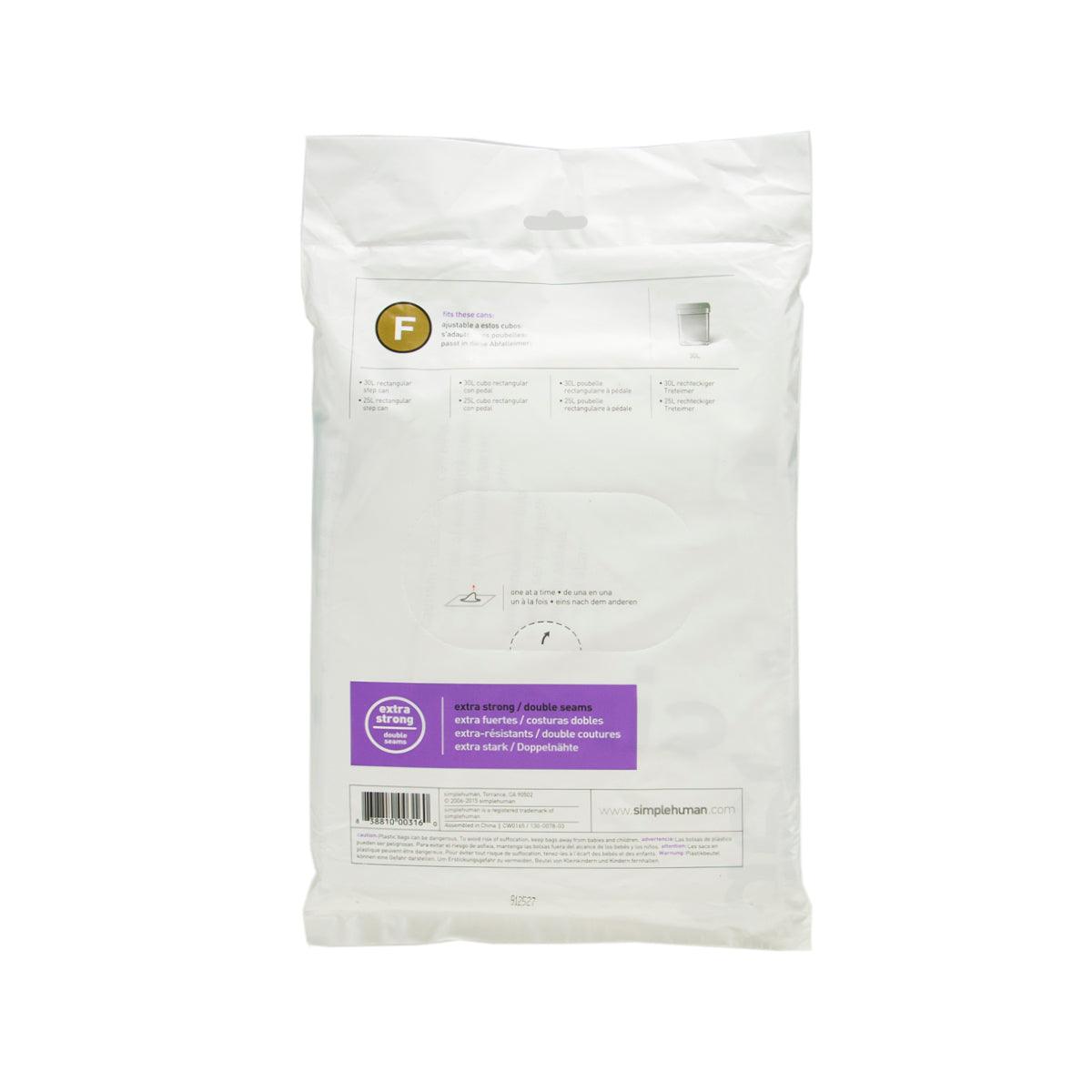 SIMPLEHUMAN Trash Bag-Code F-Type 25L 20P  (20pcs)