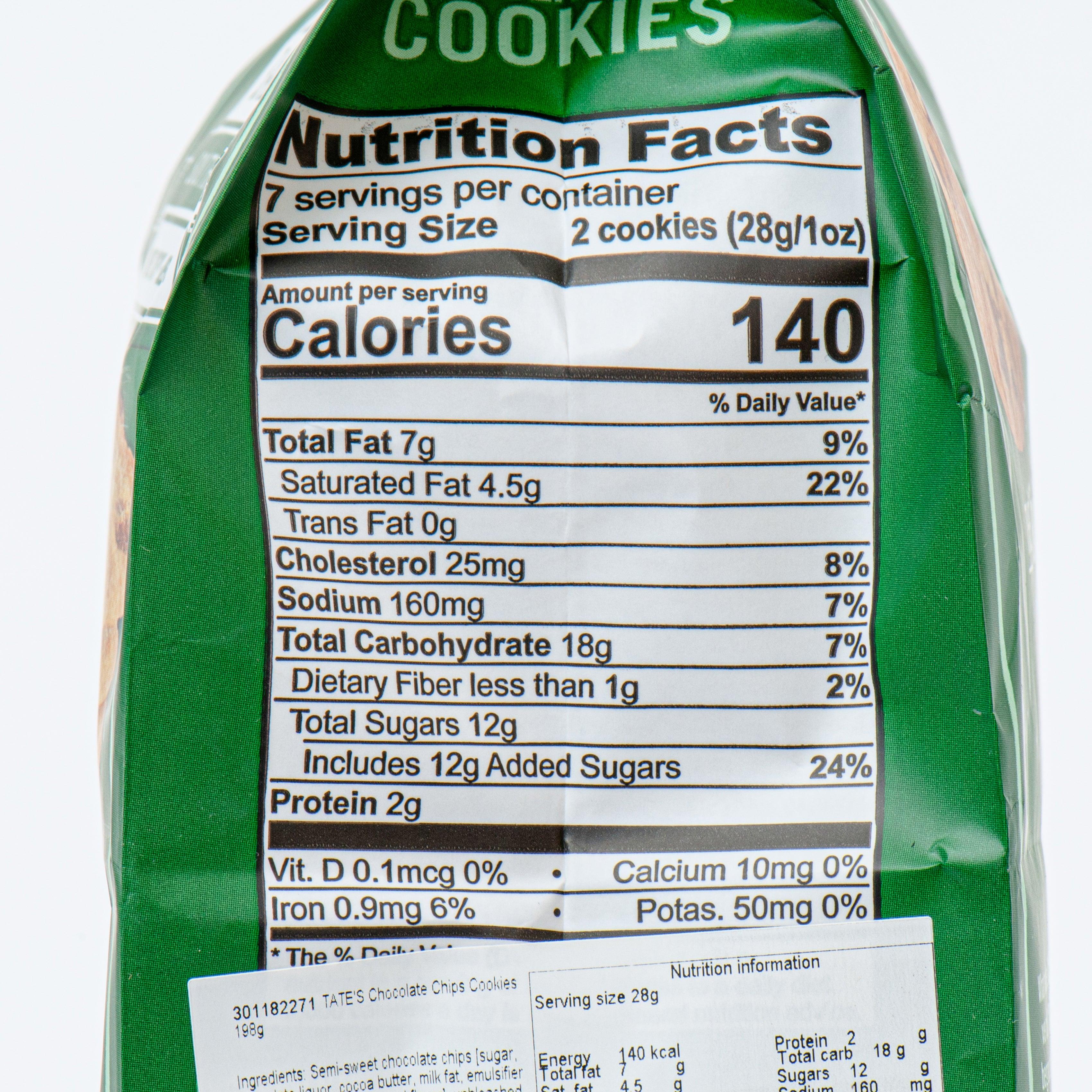 TATE'S Chocolate Chips Cookies  (198g) - city'super E-Shop