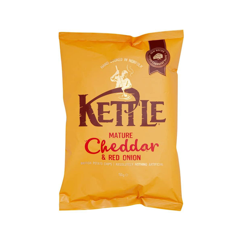 KETTLE Mature Cheddar & Red Onion Potato Chips  (130g)