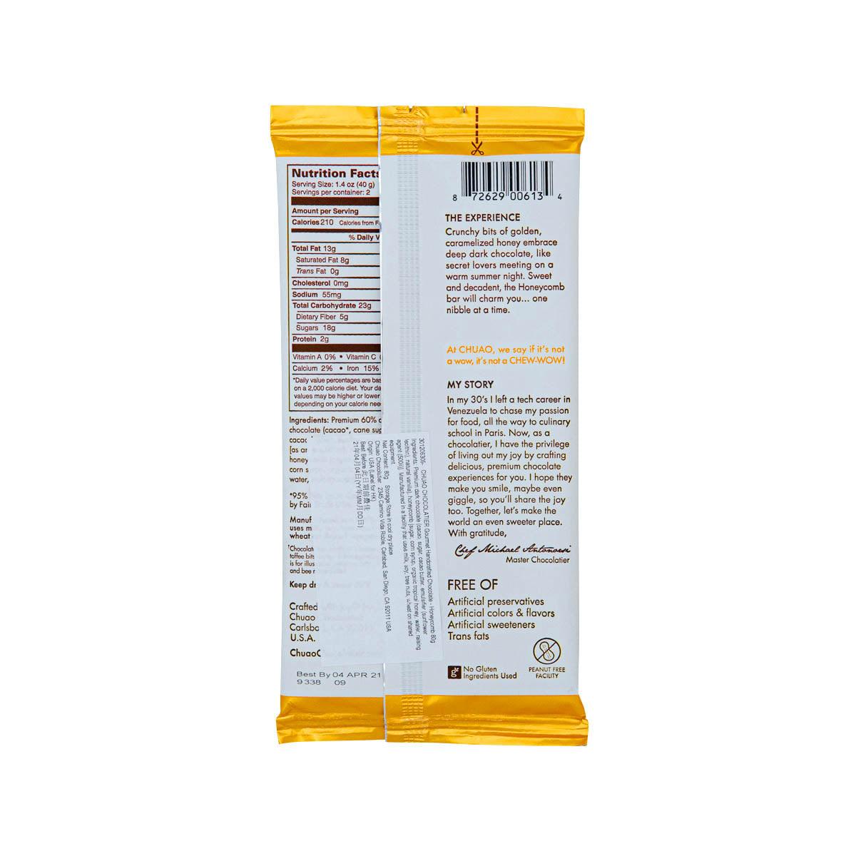 CHUAO CHOCOLATIER Gourmet Handcrafted Chocolate - Honeycomb  (80g)
