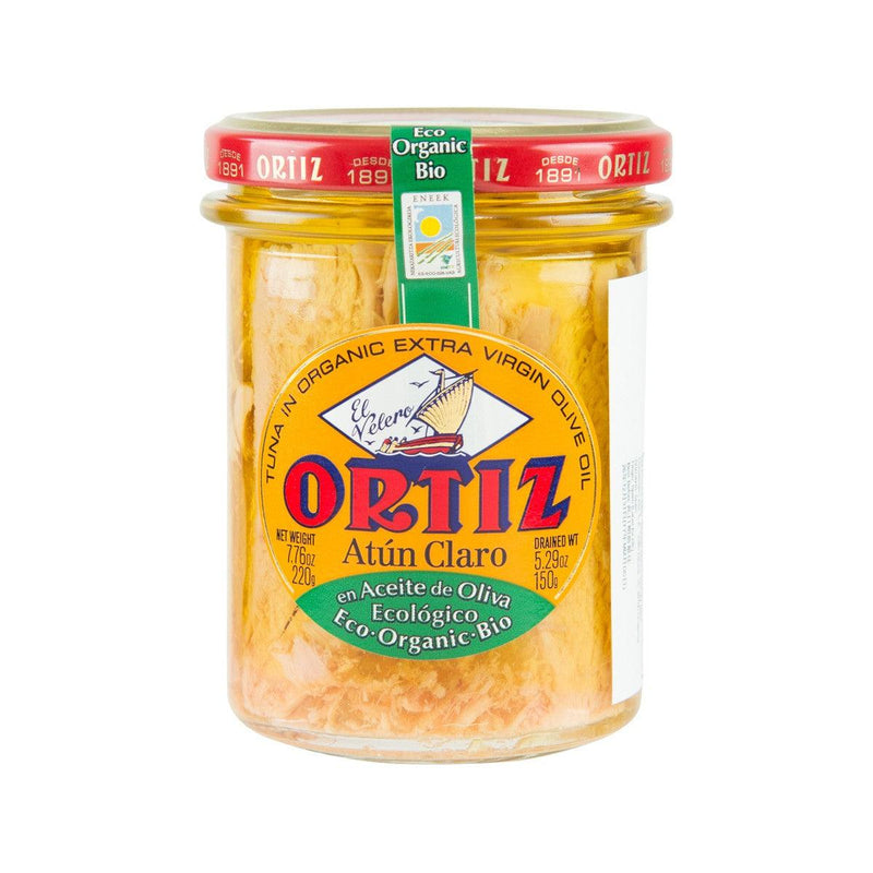 ORTIZ 瓶裝有機橄欖油浸黃鰭吞拿魚  (220g)