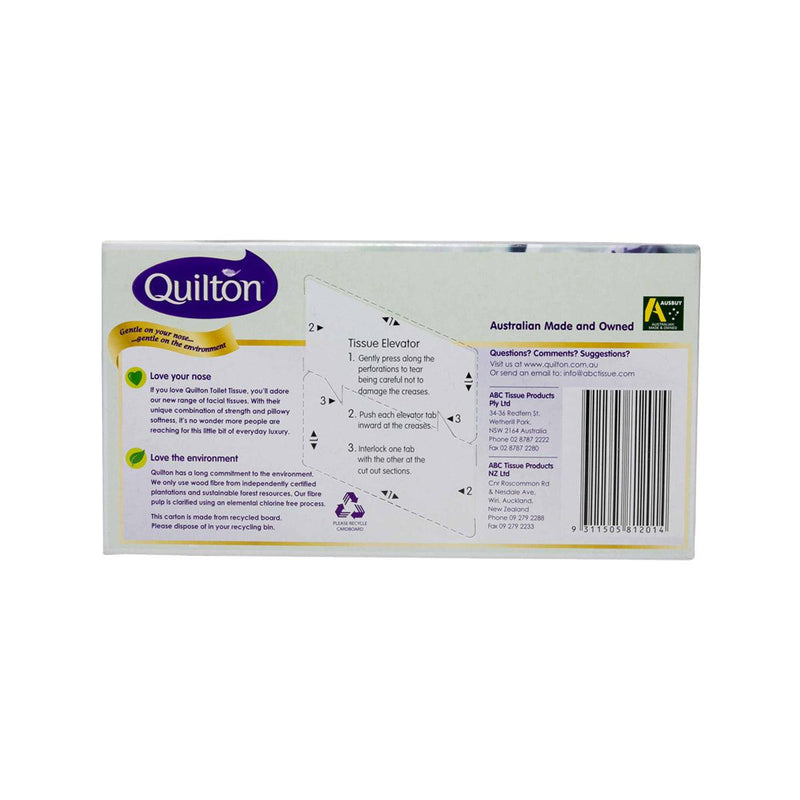 QUILTON 3 Ply White Facial Tissue with Aloe Vera