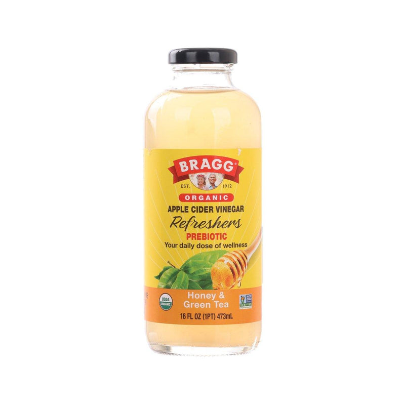 BRAGG Organic Apple Cider Vinegar Refreshers - Honey & Green Tea  (473mL)