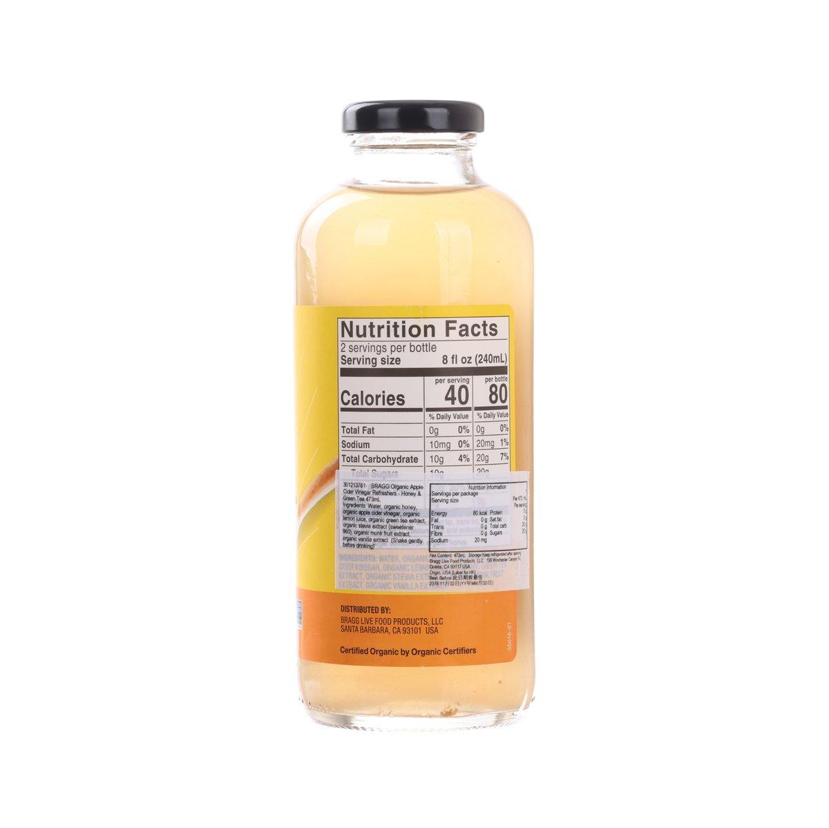 BRAGG Organic Apple Cider Vinegar Beverage - Honey & Green Tea  (473mL)