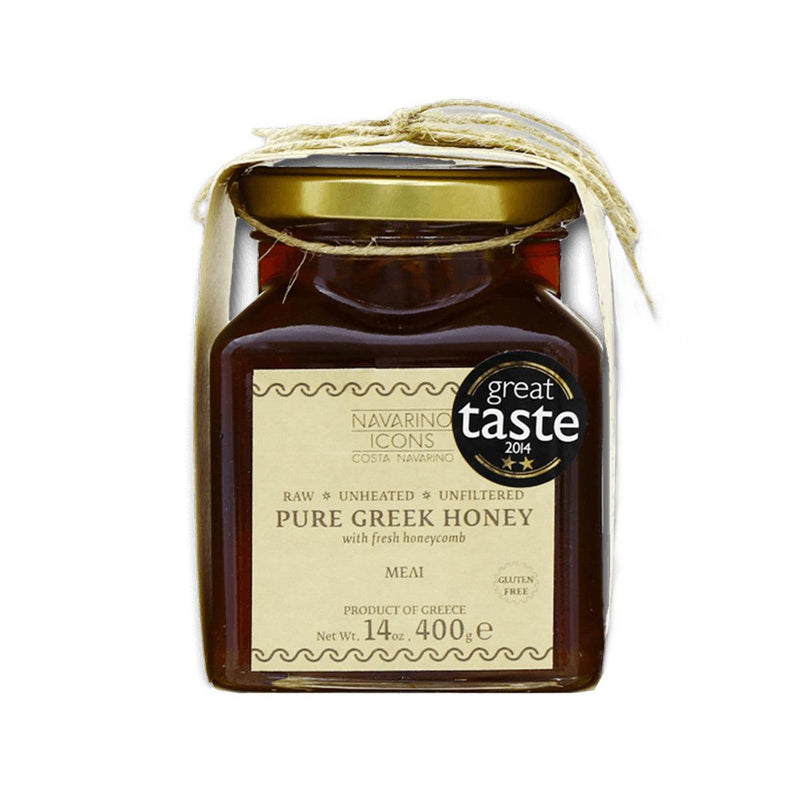 NAVARINO ICONS Pure Greek Honey with Fresh Honeycomb  (400g)