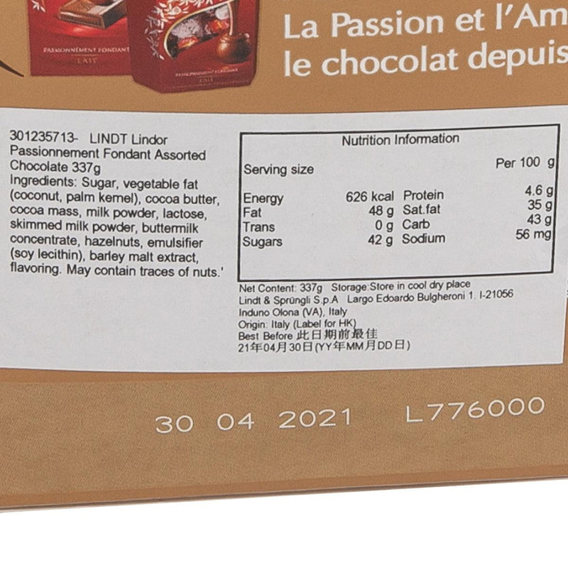 LINDT Lindor Passionnement Fondant Assorted Chocolate  (337g)