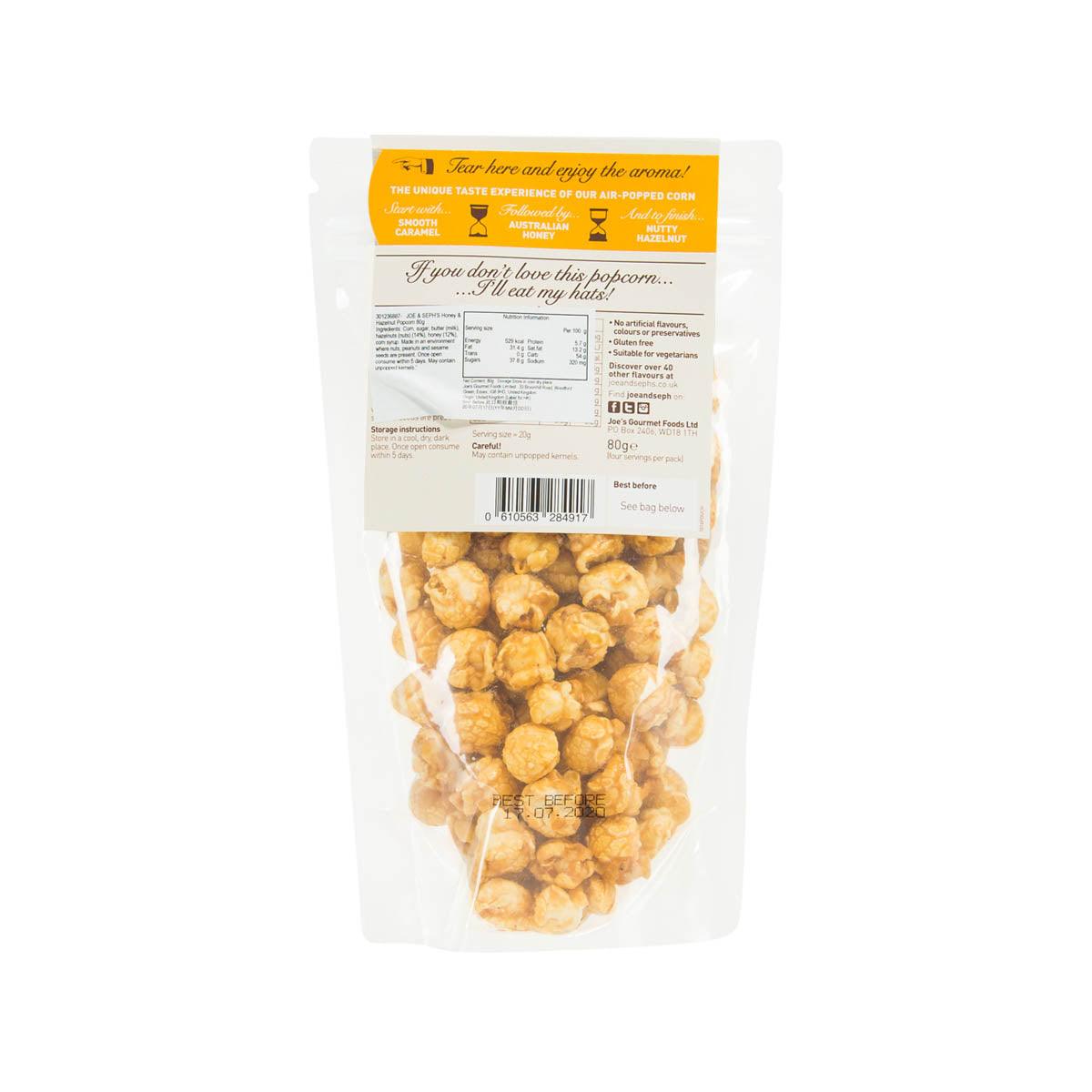 JOE & SEPH'S Popcorn with Caramel, Honey & Hazelnut  (80g)