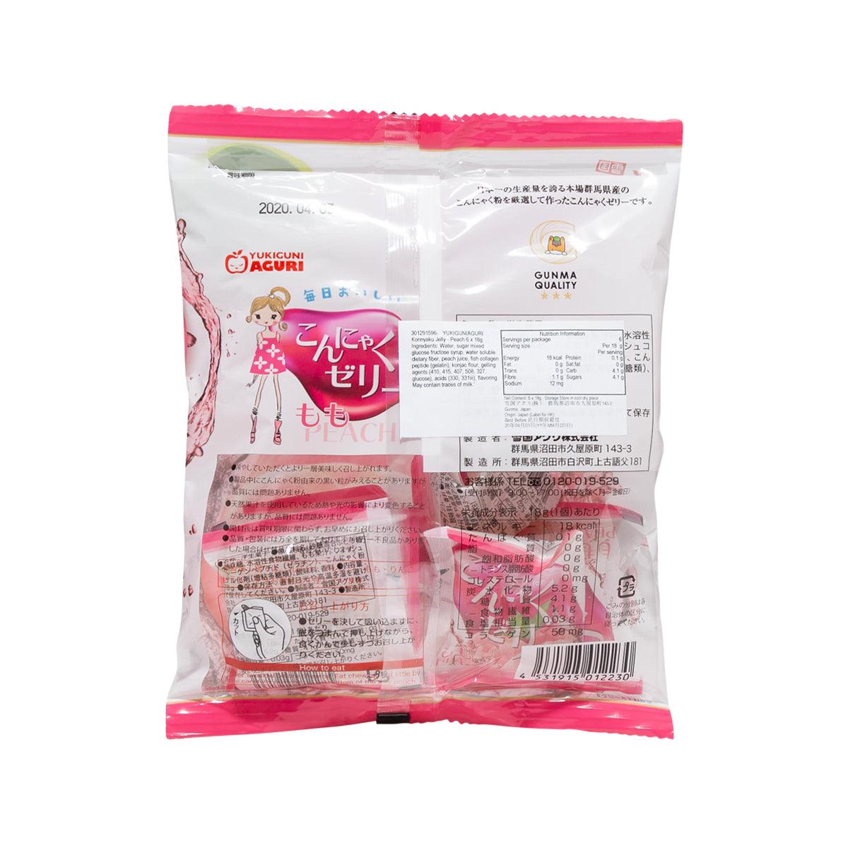 YUKIGUNIAGURI Konnyaku Jelly - Peach  (6 x 18g) - city'super E-Shop