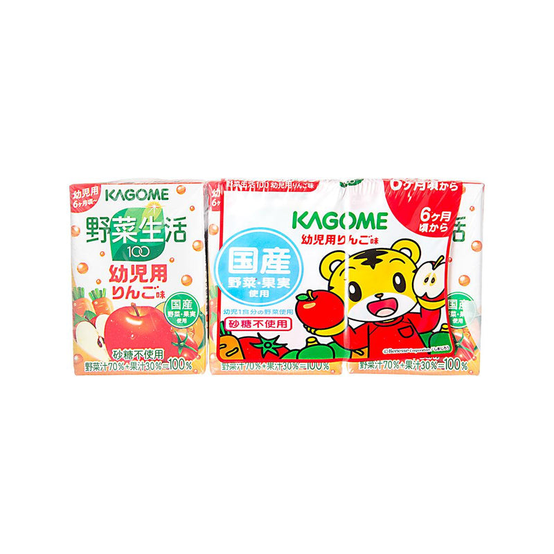 KAGOME 蔬菜水果汁 - 蘋果味  (3 x 100mL)