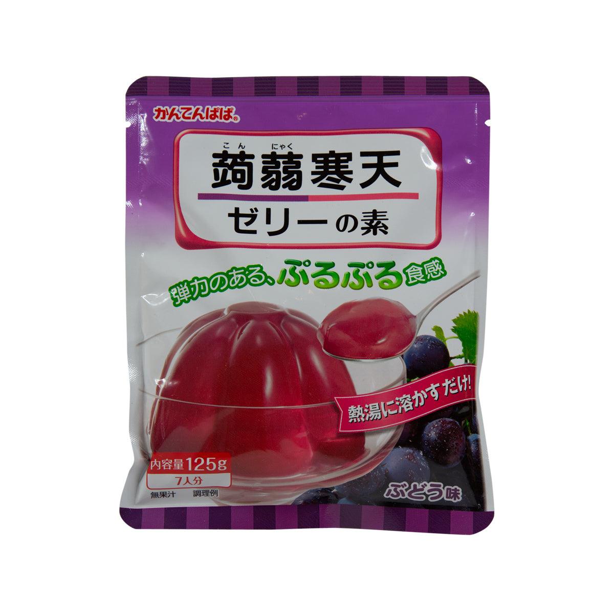 INAFOOD Kanten Papa Konnyaku & Agar Jelly Mix - Grape Flavor  (125g)