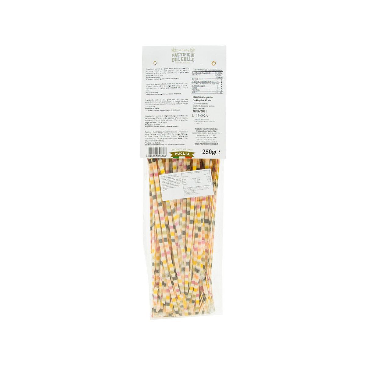 PASTIFICIO DEL COLLE Artisanal Colorful Pasta - Rainbow Tagliolini  (250g)