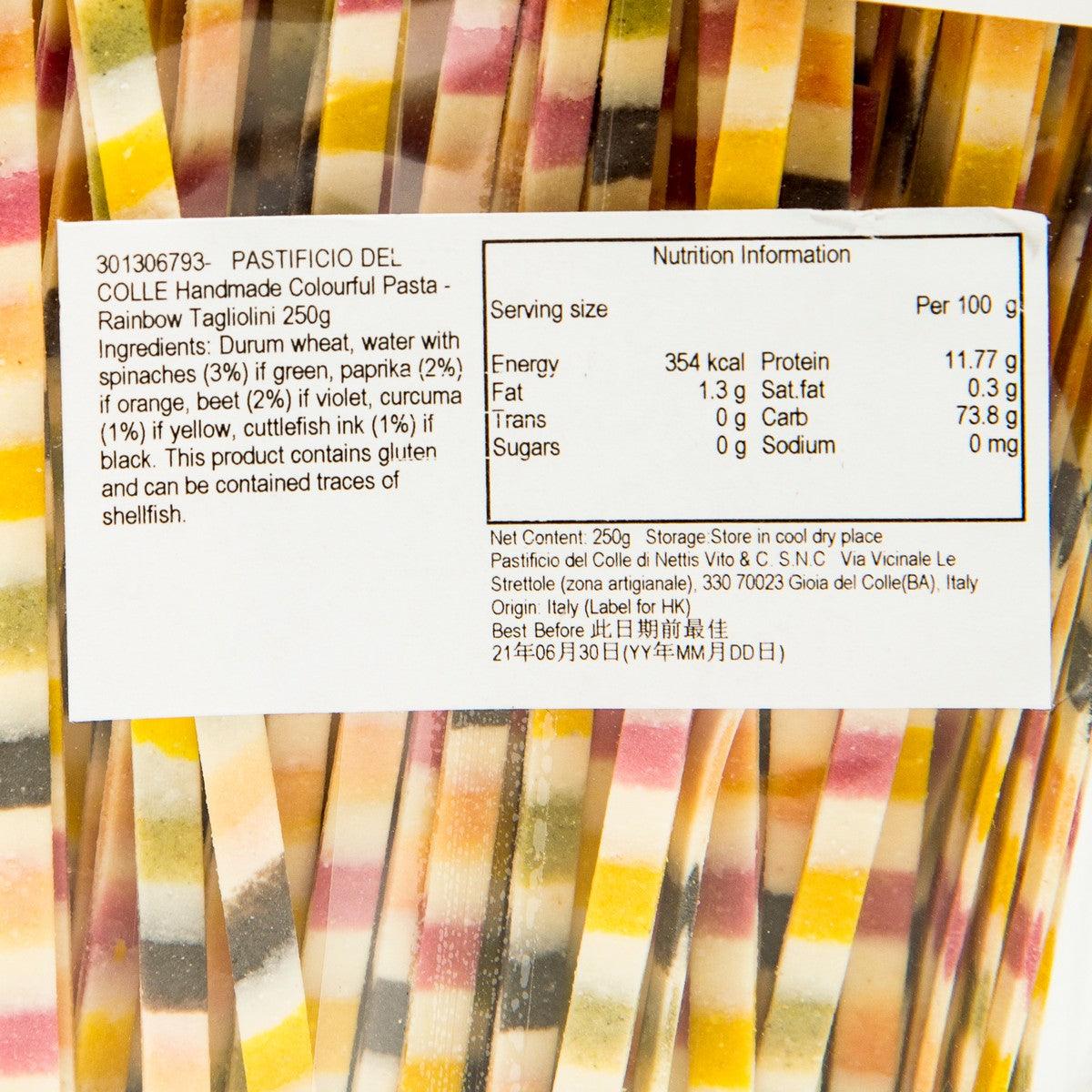 PASTIFICIO DEL COLLE Artisanal Colorful Pasta - Rainbow Tagliolini  (250g)