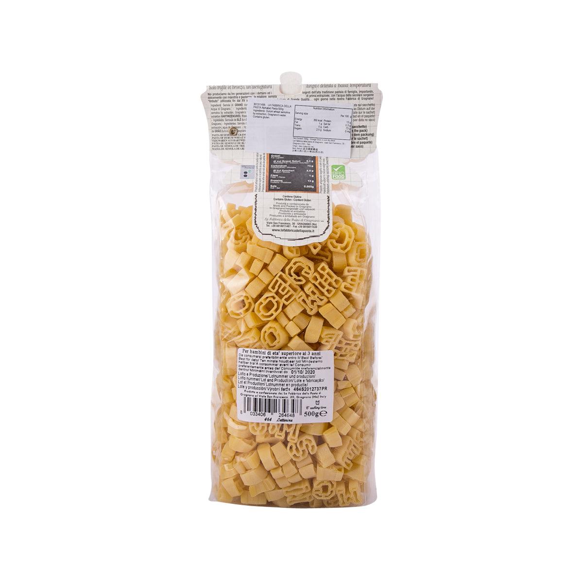 LA FABBRICA DELLA Artisanal Alphabet Pasta  (500g)