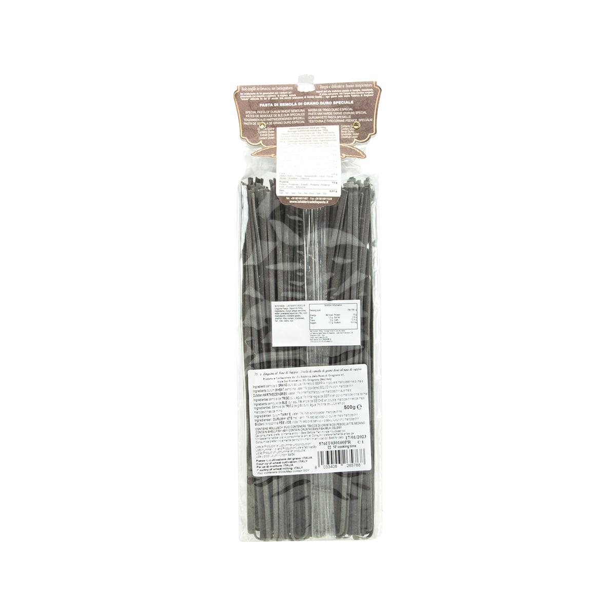 LA FABBRICA DELLA Artisanal Linguine Pasta - Squid Ink  (500g)