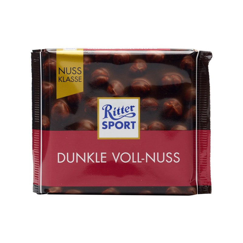 RITTER SPORT Dark Chocolate with Whole Hazelnuts  (100g)