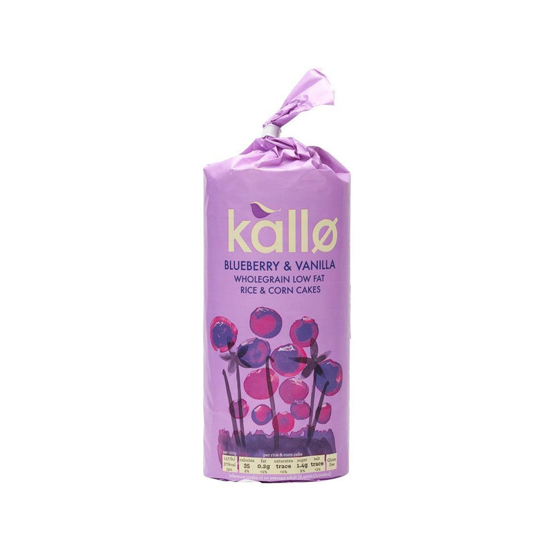 KALLO Blueberry & Vanilla Wholegrain Low Fat Rice & Corn Cake  (131g)