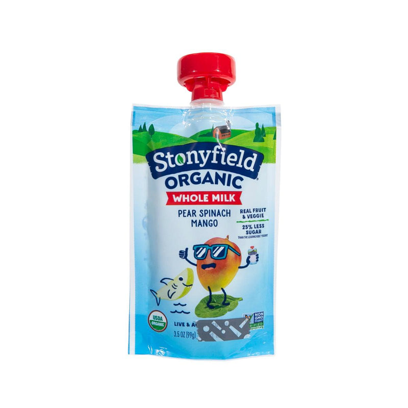STONYFIELD Organic Whole Milk Yogurt - Pear Spinach Mango [Pouch]  (99g)