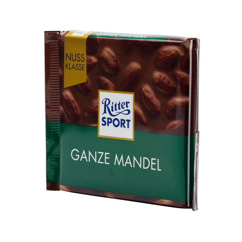 RITTER SPORT Milk Chocolate with Whole Almonds  (100g)