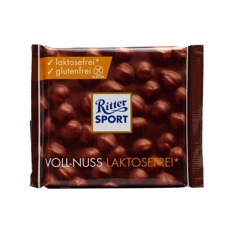 RITTER SPORT Lactose & Gluten Free Milk Chocolate with Whole hazelnuts  (100g)