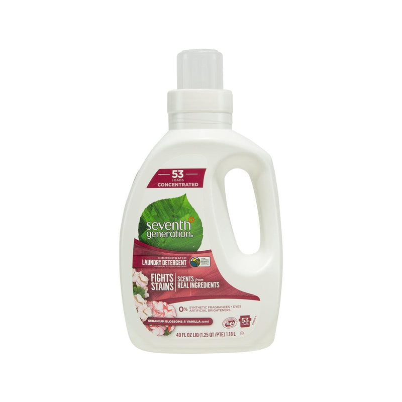 SEVENTH GENERATION 4X Concentrated Natural Laundry Detergent - Geranium Blossoms & Vanilla  (1.47L)