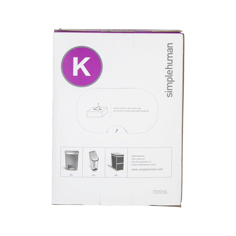 SIMPLEHUMAN 35-45L Trash Bag - Code K  (3 x 20pcs)