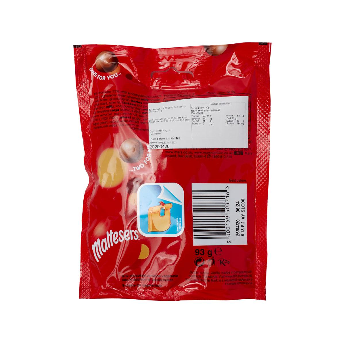 MALTESERS Fairtrade Milk Chocolate with Honeycombed Centre  (93g)