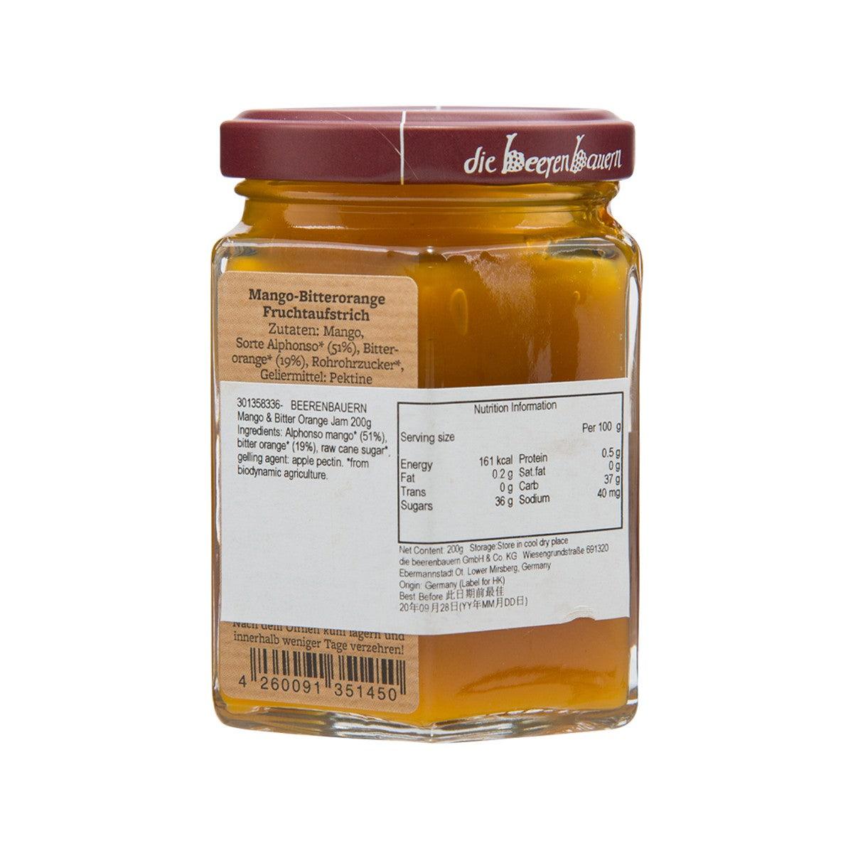 BEERENBAUERN Organic 70% Fruit Mango & Bitter Orange Jam  (200g)