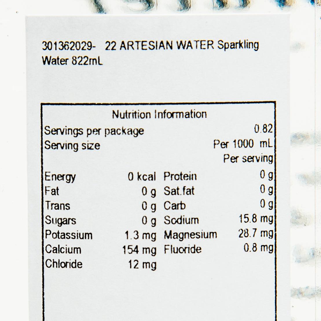 22 ARTESIAN WATER Sparkling Water  (822mL)