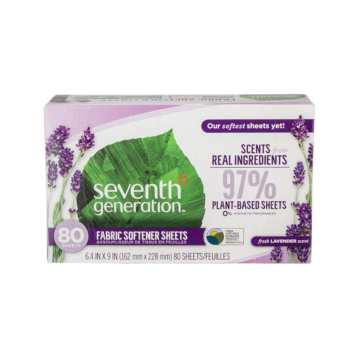 SEVENTH GENERATION Fabric Softener Sheets - Blue Eucalyptus & Lavender  (80sheets)