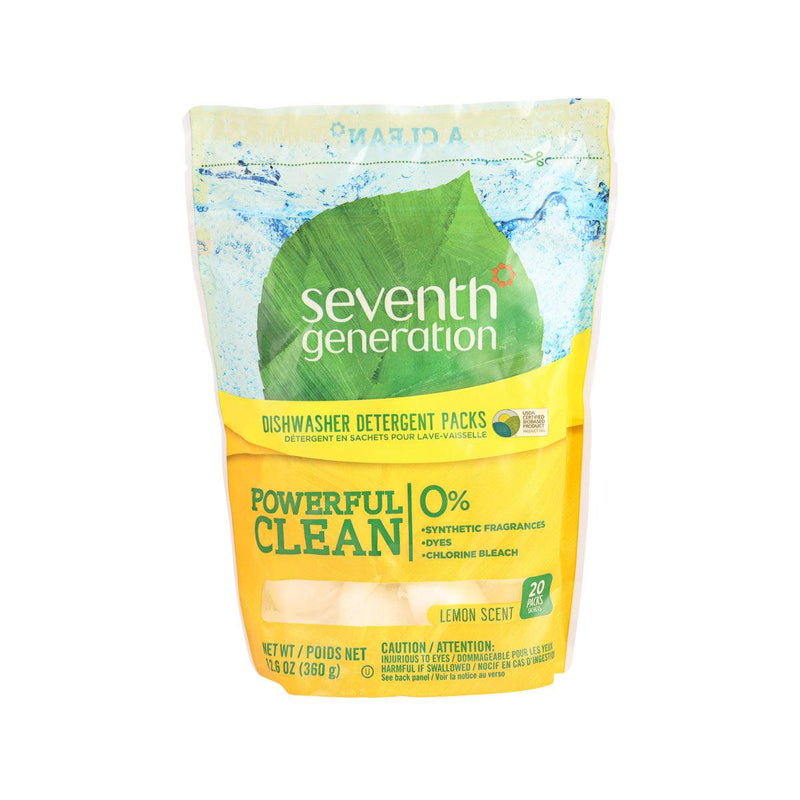 SEVENTH GENERATION Dishwasher Detergent Packs - Lemon Scent  (20packs)
