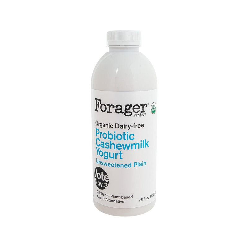 FORAGER PROJECT Organic Probiotic Cashew & Coconut Plant-Based Yogurt Drink - Unsweetened Plain  (828mL)