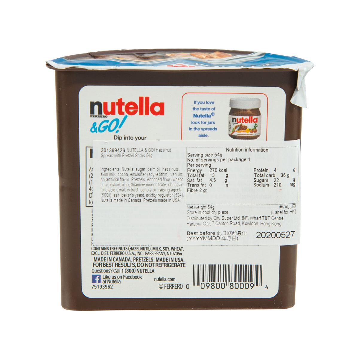 NUTELLA & GO! Hazelnut Spread with Pretzel Sticks  (54g)