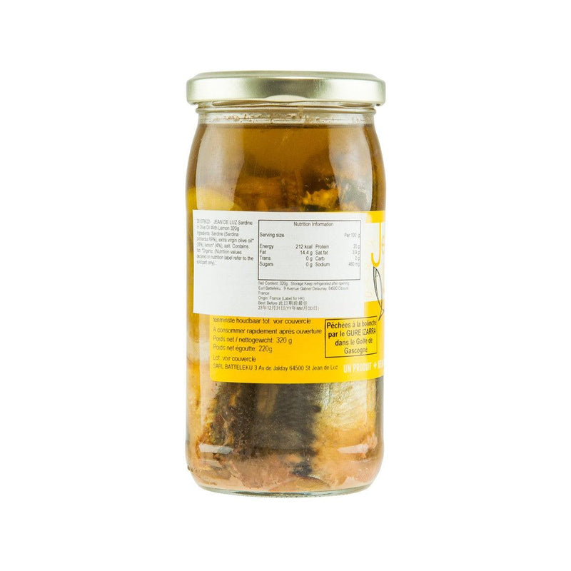 JEAN DE LUZ Sardines in Organic Olive Oil with Lemon  (270g)
