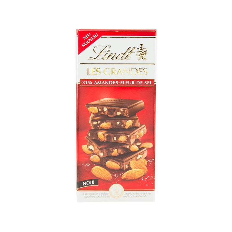 LINDT Dark Chocolate with Almonds and Sea Salt  (150g)