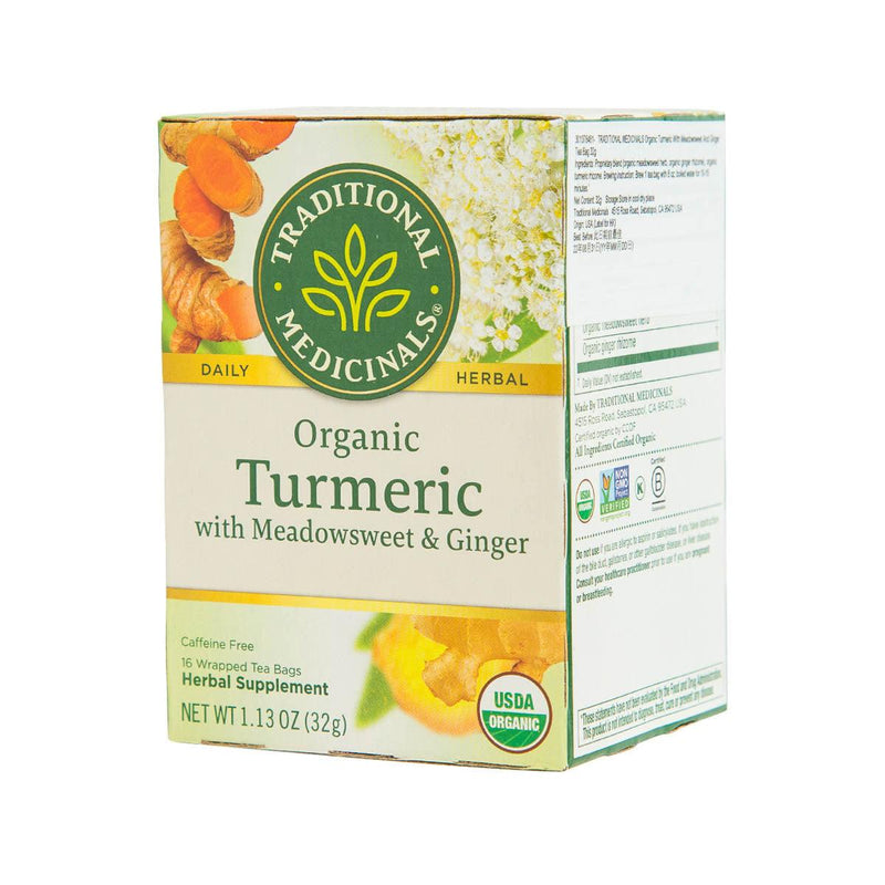 TRADITIONAL MEDICINALS Organic Turmeric with Meadowsweet and Ginger Tea Bag  (32g) - city&