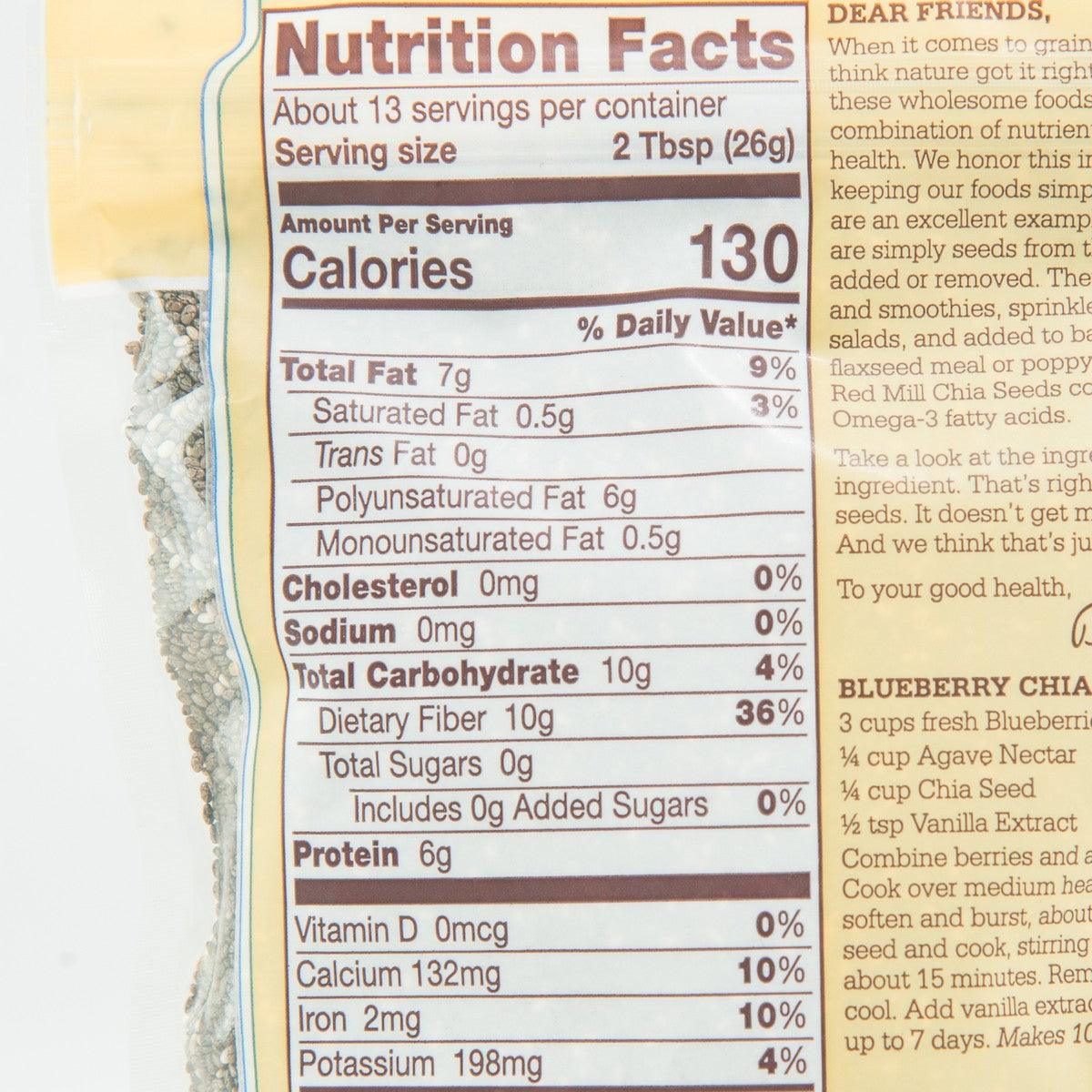 BOB'S RED MILL Organic Whole Chia Seeds  (340g)