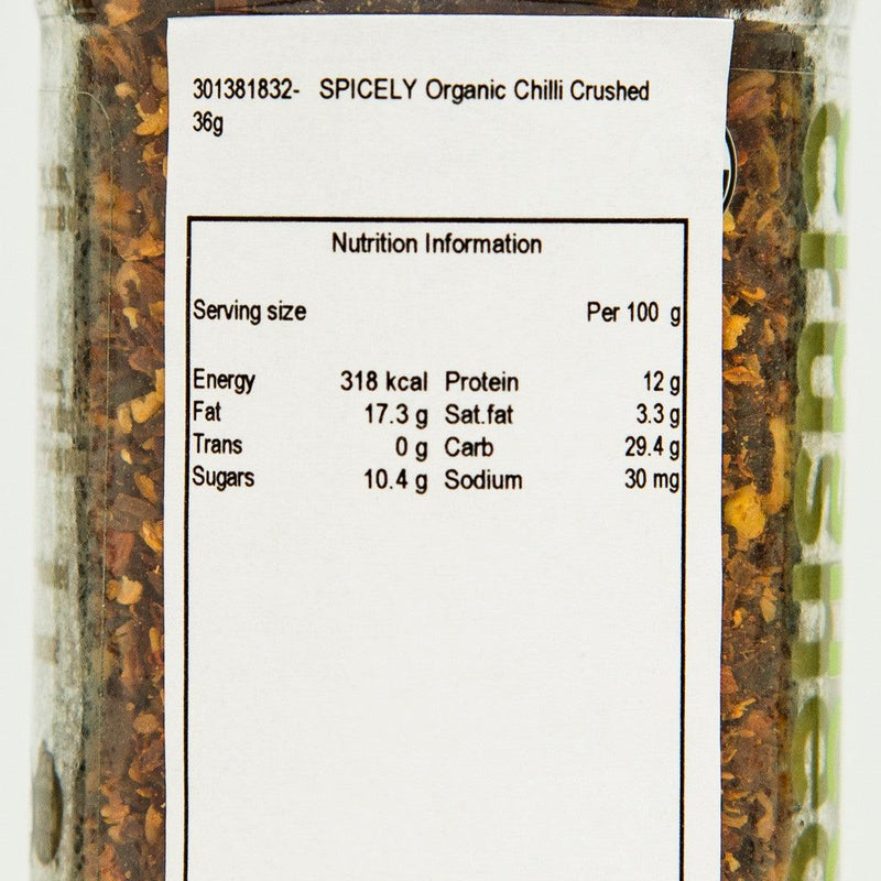 SPICELY Organic Crushed Chilli  (36g)