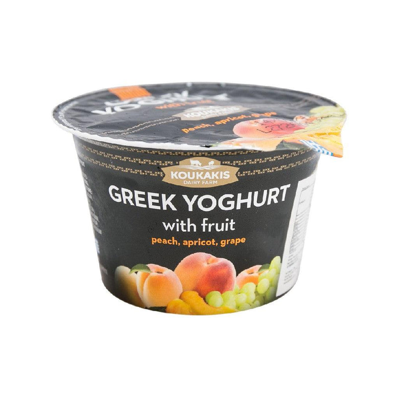 KOUKAKIS Greek Yoghurt with Fruit - Peach, Apricot, Grape  (170g)