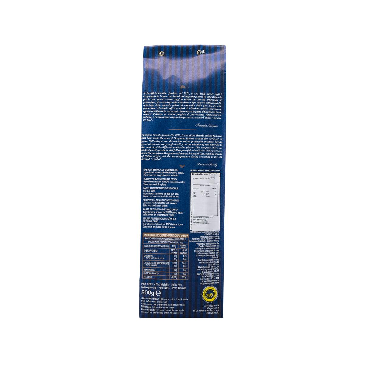 GENTILE Artisanal Pasta di Gragnano IGP - Spaghetti  (500g)