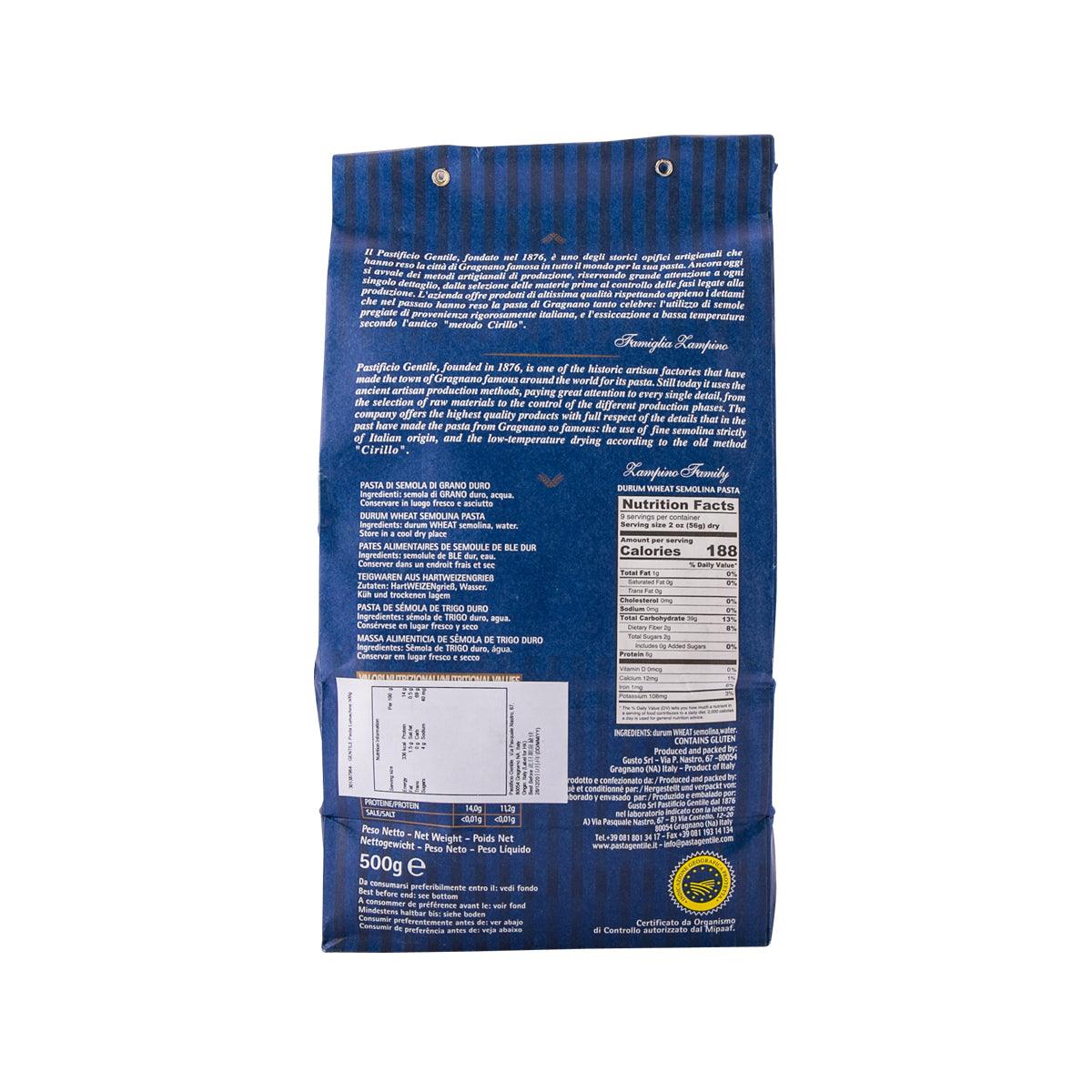 GENTILE Artisanal Pasta di Gragnano IGP - Lumachine  (500g)