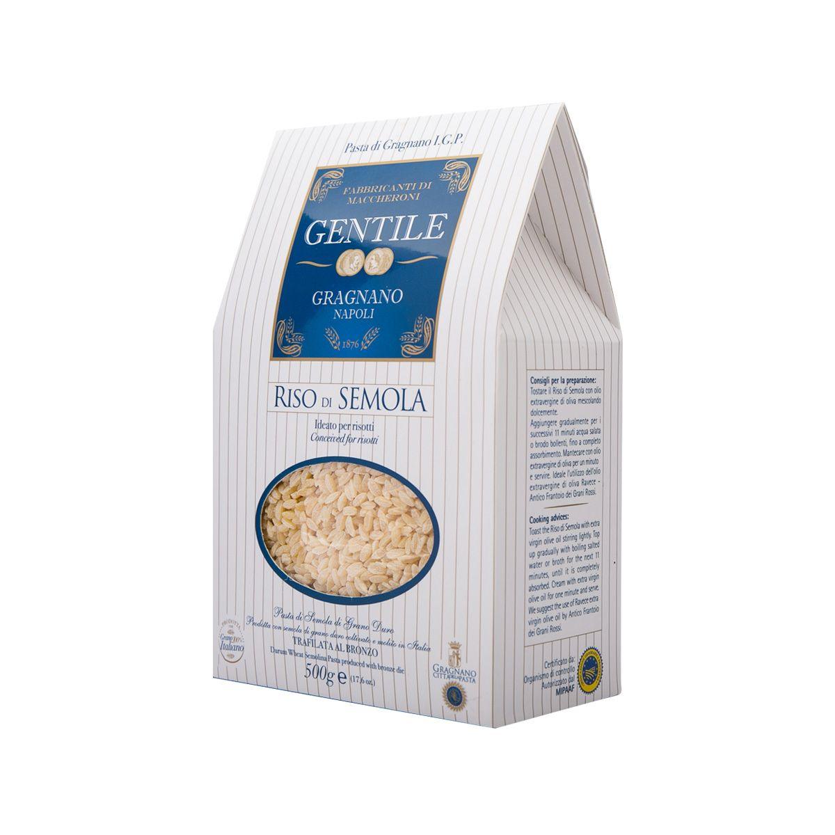 GENTILE Artisanal Pasta di Gragnano IGP - Riso de Semola  (500g)