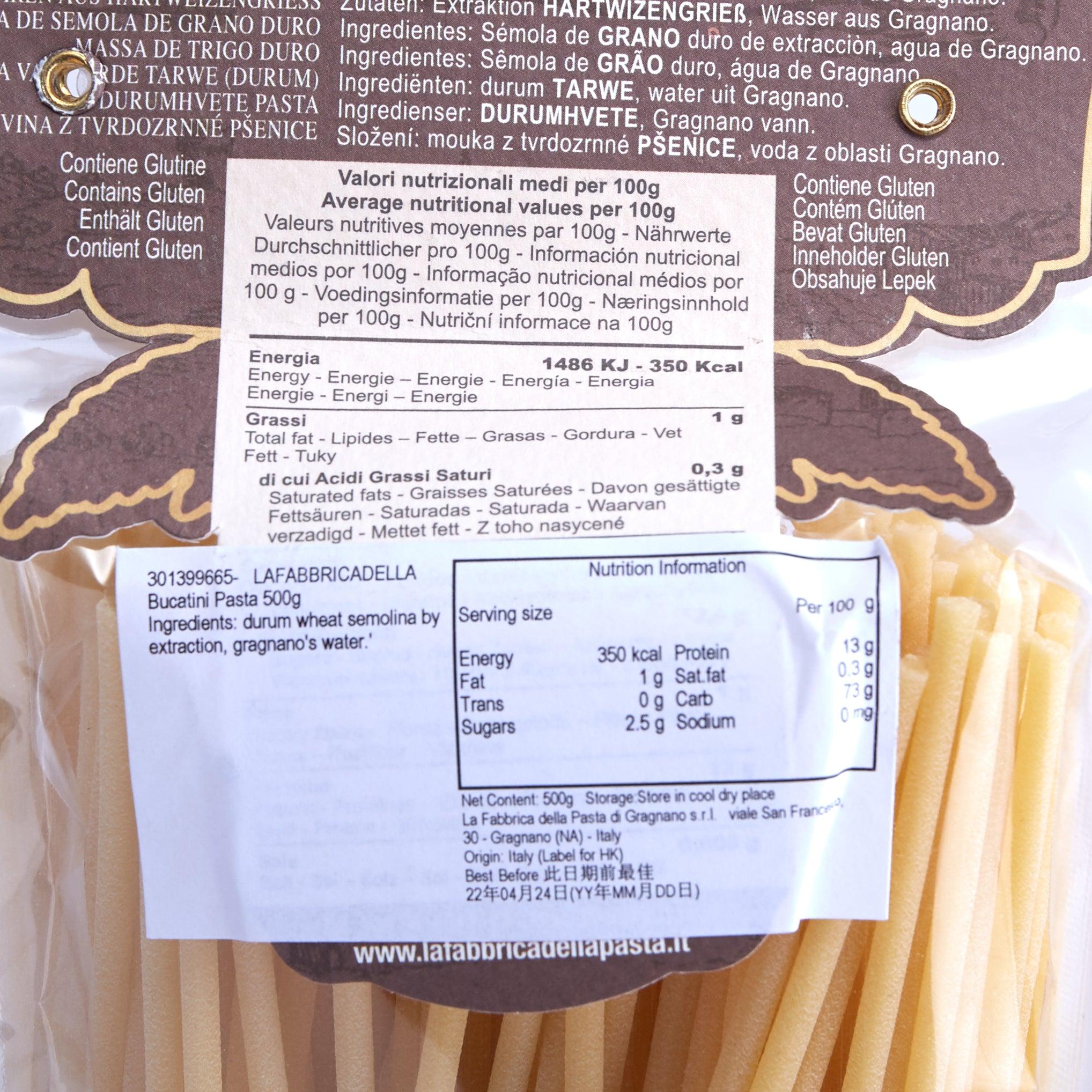 LA FABBRICA DELLA Artisanal Bucatini Pasta  (500g)