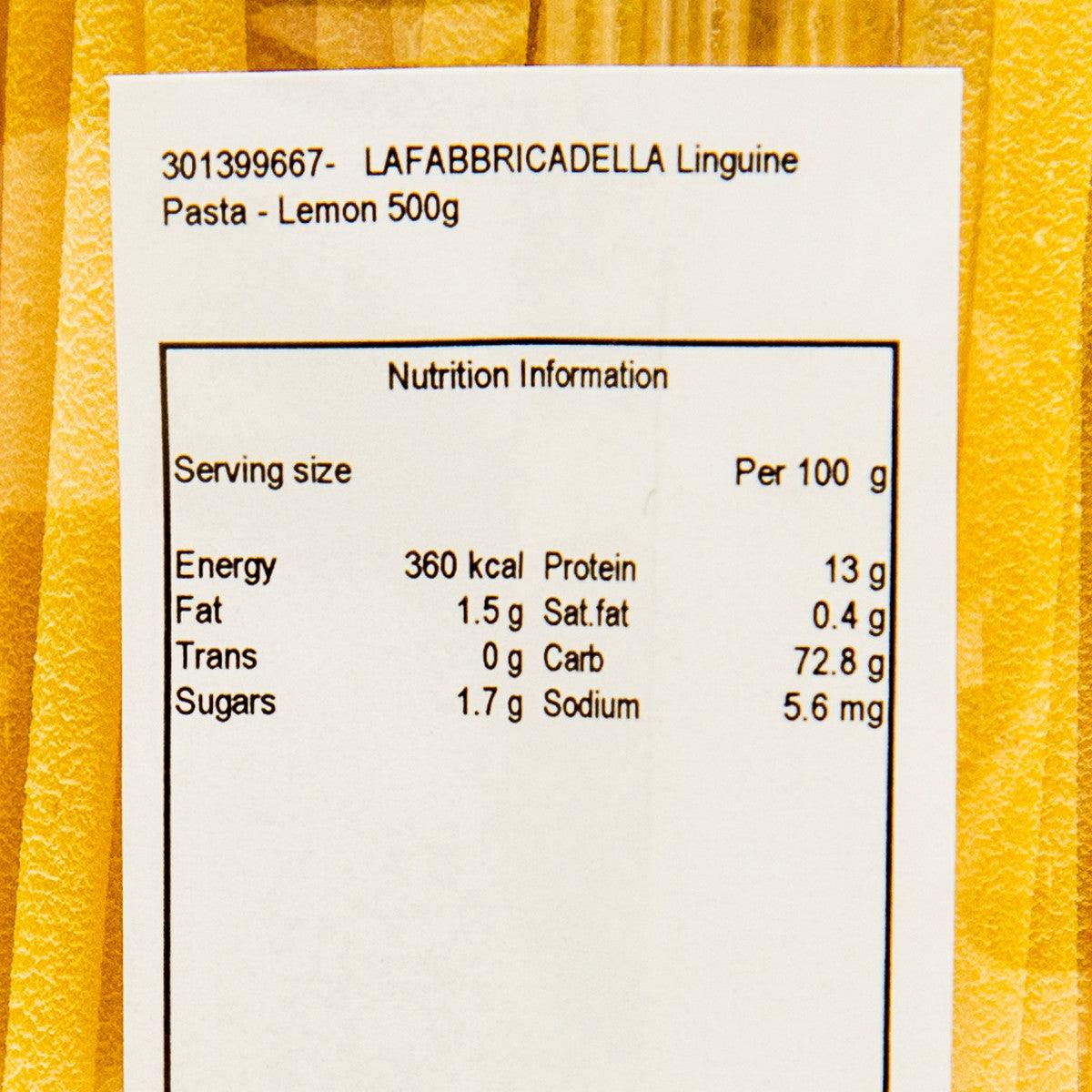 LA FABBRICA DELLA Artisanal Linguine Pasta - Lemon  (500g)