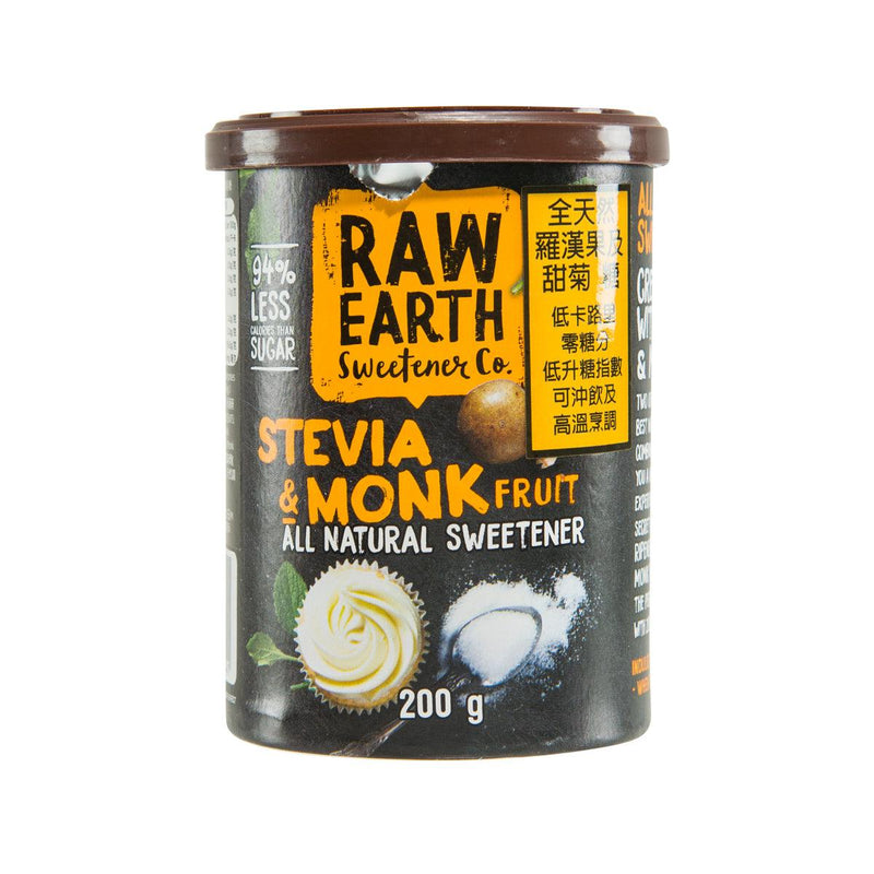 RAW EARTH All Natural Sweetener - Stevia & Monk Fruit  (200g)