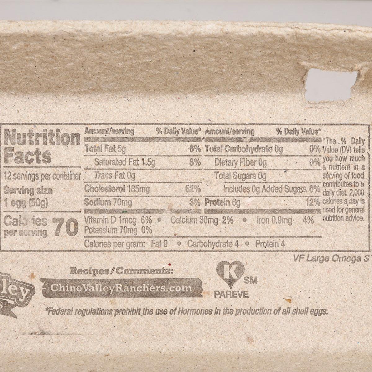 CHINO VALLEY Cage Free Omega-3 Egg - Large  (12pcs)