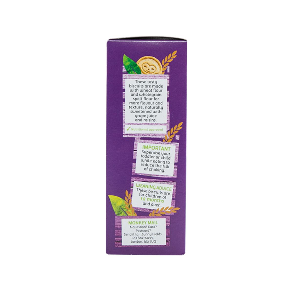 LITTLE FREDDIE Monkey Bites Organic Biscuits with Raisin & Oat (12+ Months)  (100g)