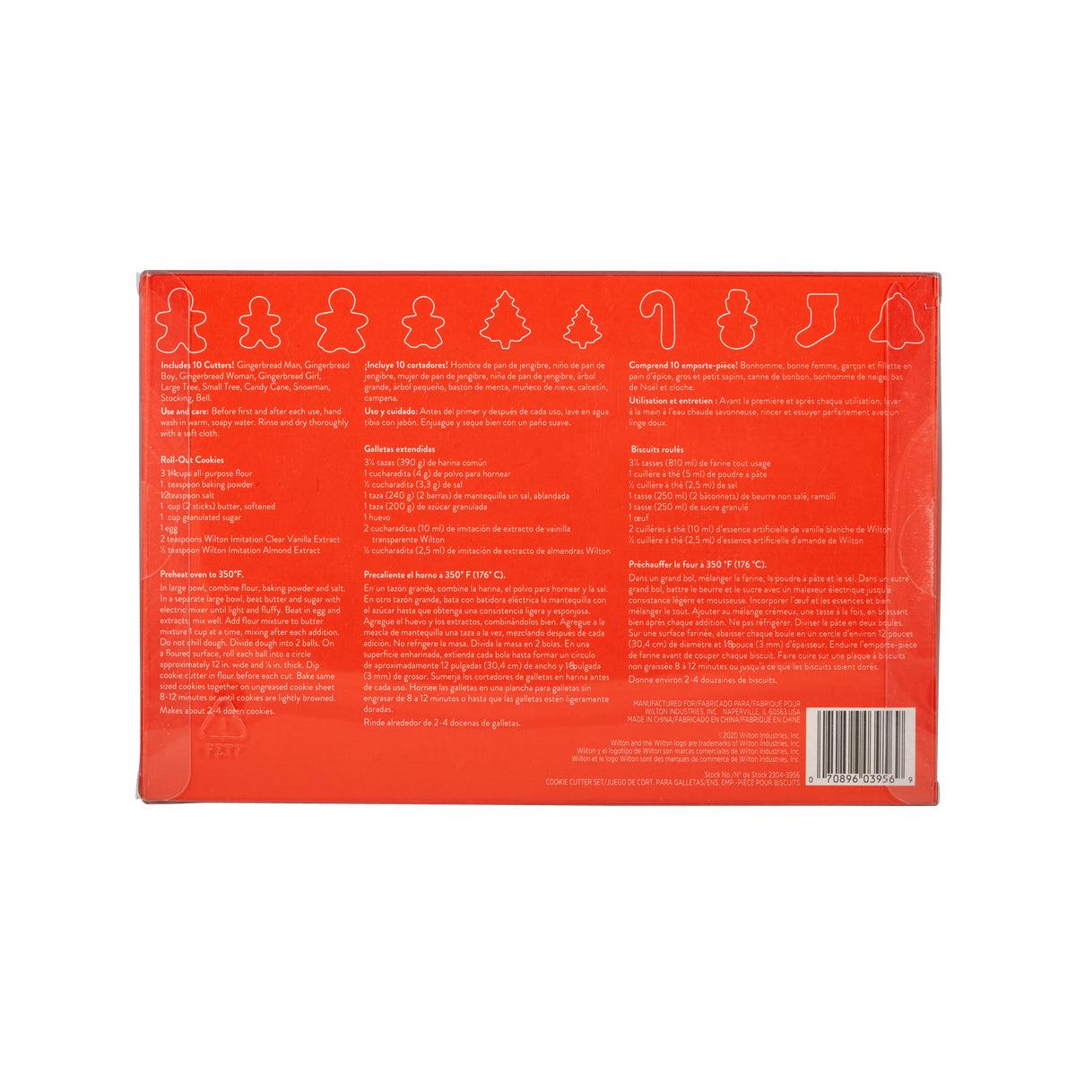 WILTON Xmas Plastic Cookie Cutter Set  (10pcs)