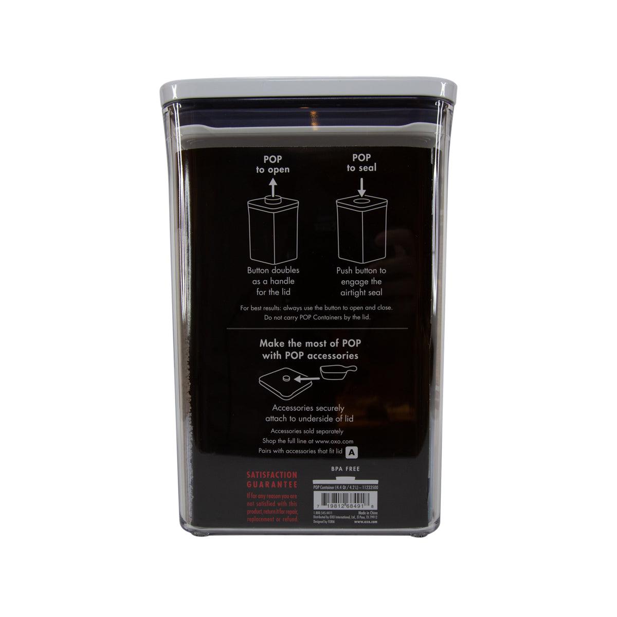 OXO POP CONTAINER-BIG SQUARE 4.4QT